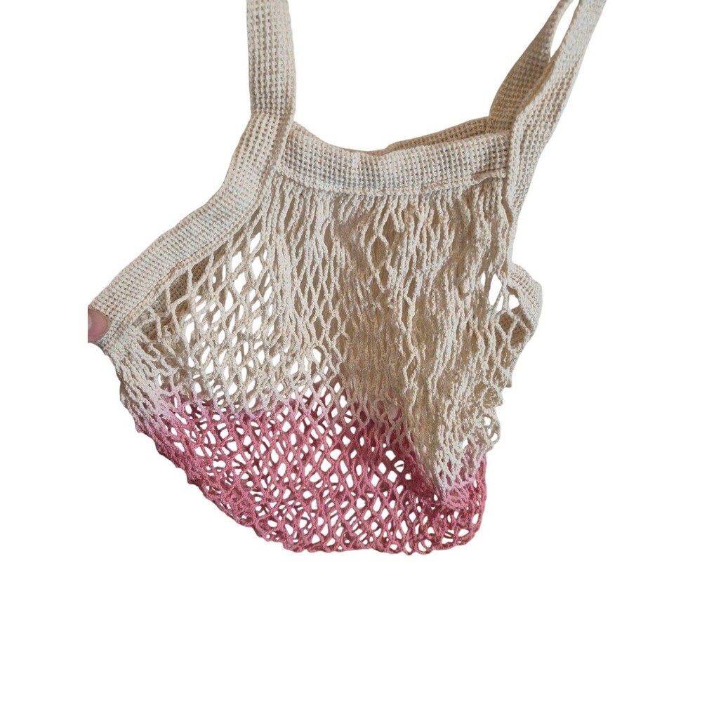 Boho Fishnet Woven Knit Shoulder Bag Ombre Hobo Bag